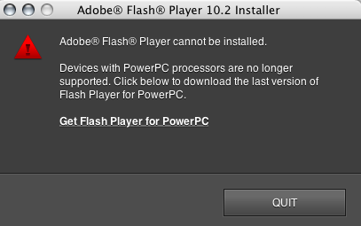 adobe flash player for mac powerbook g4 download